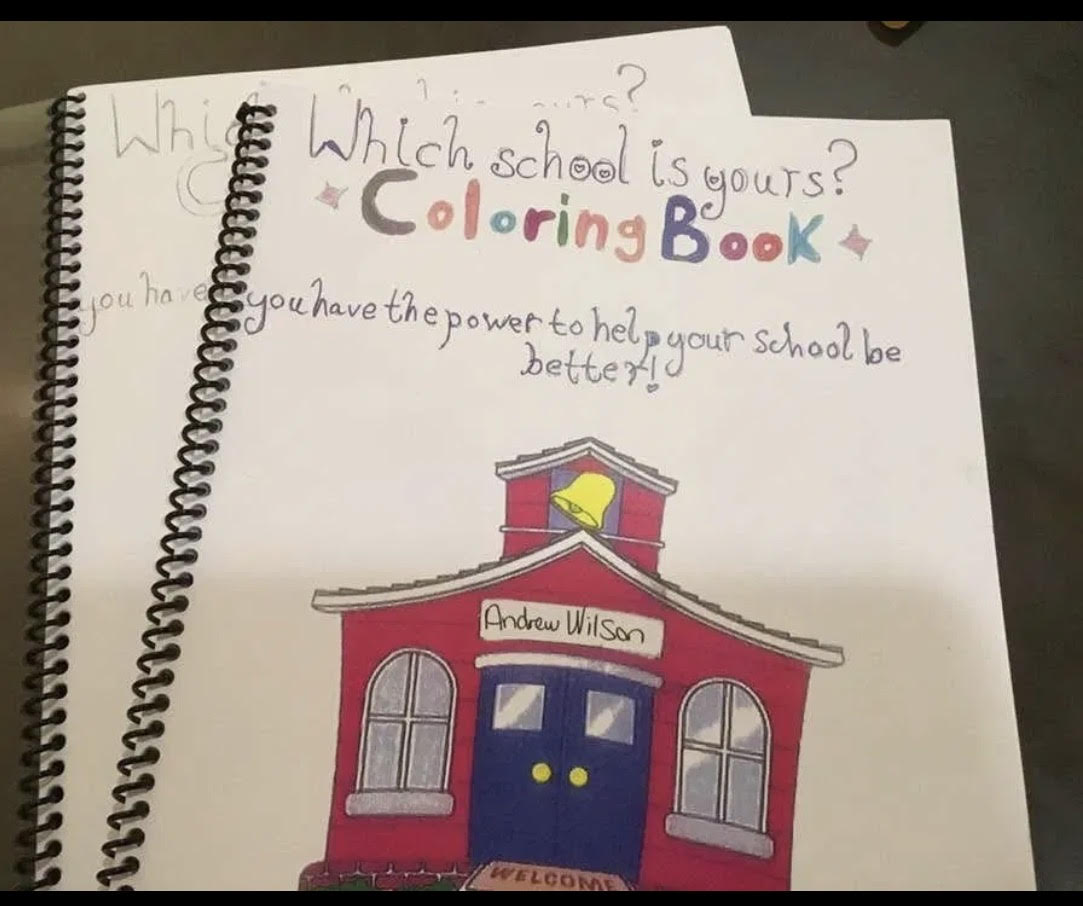 Which School Is Yours — community education coloring book created by Ashana Bigard